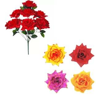 Роза искусственная, 10 бутонов, бутон 13 см, 50 см, в ассортименте, сборные - интернет-магазин optom-k.com