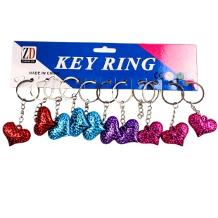 Брелок пластиковий, 3,5х8,5 см, кольоровий, "Серце" - інтернет-магазин optom-k.com