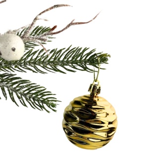 Шарик новогодний, 6 см, золотой цвет, гальваника, "Волна", Украина - интернет-магазин optom-k.com
