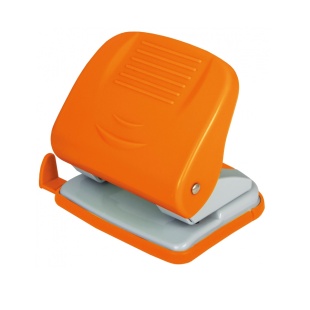 Дырокол, 30 листов, пластиковый, с линейкой, оранжевый цвет, ECONOMIX - интернет-магазин optom-k.com