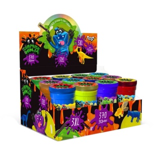 Лизун-слайм, 370 гр, в банці 6х14 см, кольоровий, "Surprise Ninja", Danko Toys - інтернет-магазин optom-k.com