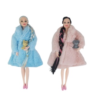 Кукла, в меховой шубе, 29 см, в пакете 12х4х35 см, "Барби" - интернет-магазин optom-k.com