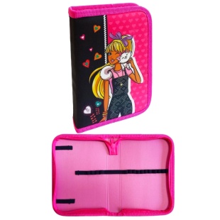 Пенал-книжка, 21х13,5х3 см, 1 отделение, "Барби" - интернет-магазин optom-k.com
