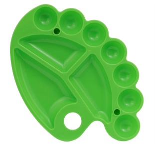 Палитра, 18х12.7х1.4 см, пластиковая, овальная, зеленая, ECONOMIX - интернет-магазин optom-k.com