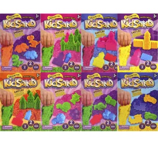 Песок для моделирования, кинетический, 200 г, 2 формочки, в коробке 5х9х13 см, "KidSand" - интернет-магазин optom-k.com