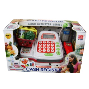 Кассовый аппарат, со светом и звуком, с аксессуарами, в коробке 23х15х30 см - интернет-магазин optom-k.com