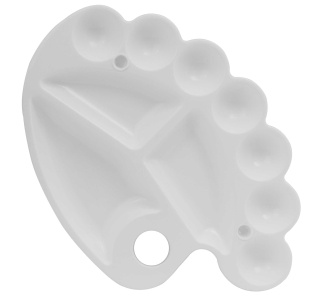 Палитра, 18х12.7х1.4 см, пластиковая, овальная, белая, ECONOMIX - интернет-магазин optom-k.com