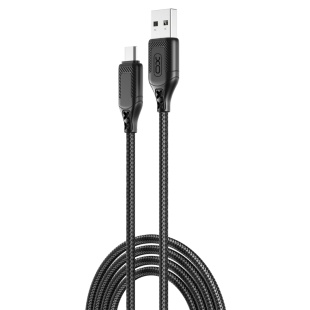 Кабель, 1 м, Micro - USB-A чорний, "Zebra Series Braided", XO - інтернет-магазин optom-k.com