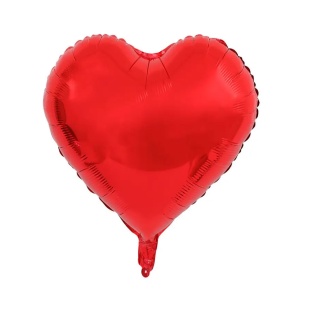 Воздушный шар, фольгированный, 45 см, красного цвета, "Сердце" - интернет-магазин optom-k.com