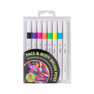 Набор фломастеров-кисточек, 8 цветов, для лица и тела, MAXI - интернет-магазин optom-k.com
