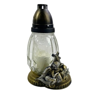 Лампадка, 24 см, 36 часов горения, "Ангел с крестом" - интернет-магазин optom-k.com