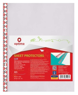 Файл А4+, 20 штук, 40 мкм, фактура "глянец", с орнаментом, OPTIMA - интернет-магазин optom-k.com
