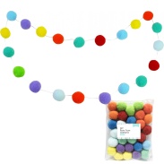 Гирлянда из помпонов, 2,5м, разноцветная, MAXI - интернет-магазин optom-k.com