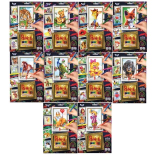 Набор для творчества, 32x21 см, картинка по номерам, "Pencil by numbers", Danko Toys - интернет-магазин optom-k.com