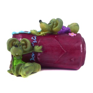 Сувенирная керамическая фигурка 12х8 см "Мишка с бочкой" - интернет-магазин optom-k.com