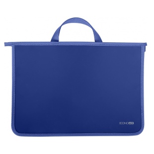 Портфель, А4, 2 отделения, пластиковый, на молнии, синий цвет, ECONOMIX - интернет-магазин optom-k.com