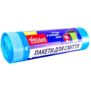 Упаковка пакетов для мусора, на завязках, 60 л, 10 штук, "Продом" - интернет-магазин optom-k.com