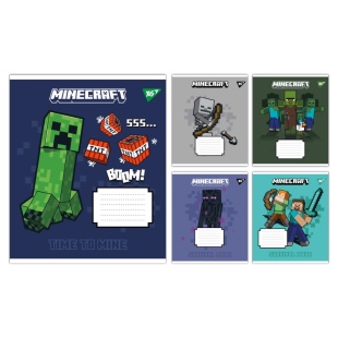 Тетрадь, 18 листов, линия, "Minecraft Signs", YES - интернет-магазин optom-k.com