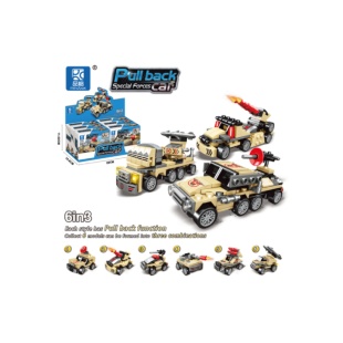 Конструктор, 40-44 детали, в коробке 14.5 x 11.6 см, "Інерційна військова машинка", MINDBOX - интернет-магазин optom-k.com