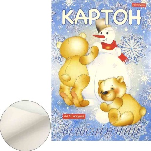 Картон белый, А4, 10 листов, в папке, 250 г/м2, двусторонний, "Fаmily Line", Тетрада - интернет-магазин optom-k.com