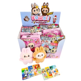 Игрушка-брелок, 15 см, 3 карточки, в ассортименте - интернет-магазин optom-k.com