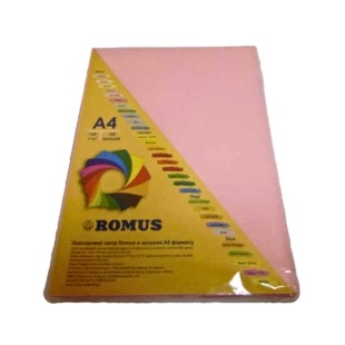Папір, А4, 80 г/м2, 100 аркушів, рожевий колір, пастель, Romus - інтернет-магазин optom-k.com