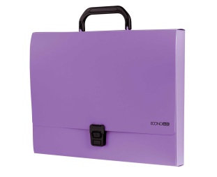 Портфель пластиковый, A4, 1 отделение, на застежке, фиолетовый цвет, ECONOMIX - интернет-магазин optom-k.com