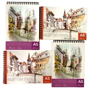 Скетчбук на спирали, А5, 30 листов, 100 г/м2, мягкая обложка, "SketchPad", Тетрада - интернет-магазин optom-k.com