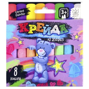 Крейда кольорова, 8 кольорів, кругла, асфальтна, Danko Toys - інтернет-магазин optom-k.com