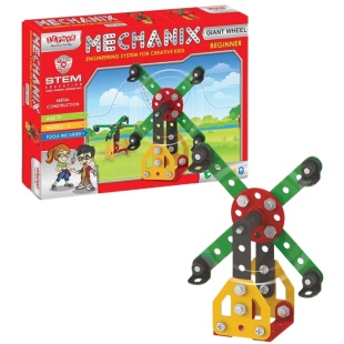 Конструктор металлический, 6 деталей, с инструментами, в коробке 21х16х3 см, "MECHANIX. Карусель" - интернет-магазин optom-k.com