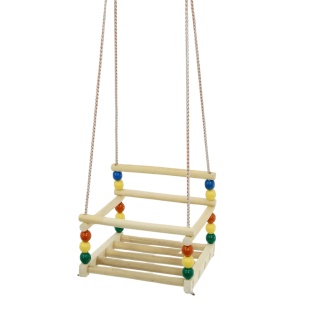 Качеля деревянная с пластиковыми элементами, 30х30 см, веревка 115 см, в пакете 30х30х28 см - интернет-магазин optom-k.com