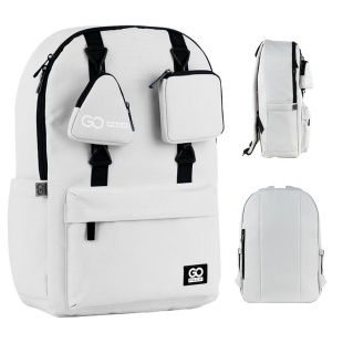 Рюкзак подростковый, 1 отделение, 1 объемный передний карман, серый, GoPack - интернет-магазин optom-k.com