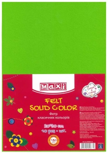 Фетр, 20х30см, 2 мм, 180 г / м2, салатовый цвет, MAXI - интернет-магазин optom-k.com