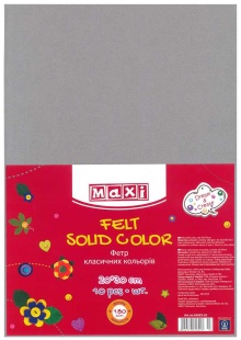 Фетр, 20х30см, 2 мм, 180 г / м2, серый цвет, MAXI - интернет-магазин optom-k.com