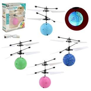 Запускатель-шар, 5х12 см, со световыми эффектами, USB, цветной, в коробке 16х5х18 см - интернет-магазин optom-k.com