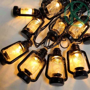 Гірлянда, діодна, 10 жовтих лампочок, 3 м, на батарейках + USB, чорний провід, "Ліхтарик-2" - інтернет-магазин optom-k.com