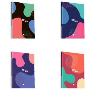 Книга канцелярская, А4, 96 листов, клетка, твердая обложка, офсет, "Abstract notebook", Art Print - интернет-магазин optom-k.com