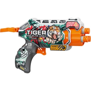 Пистолет, 15х11 см, с поролоновыми патронами (4 шт), в коробке 16х15х5 см, "Тигр" - интернет-магазин optom-k.com