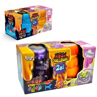 Набір вязких мас, у коробці 9х10х17 см, "Mega Stretch Slime" та "Fluffy Slime", Danko Toys - інтернет-магазин optom-k.com