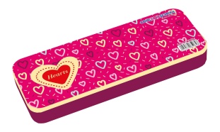 Пенал-контейнер, 20х8,3х2,7 см, 2 відділення, пластиковий, "Hearts", COOLFORSCHOOL - інтернет-магазин optom-k.com