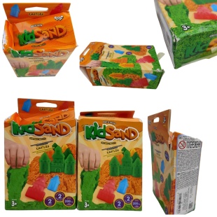 Пісок для моделювання, кінетичний, 200 г, 2 форм, у коробці 5х9х13 см, "KidSand" дефект пакування - інтернет-магазин optom-k.com