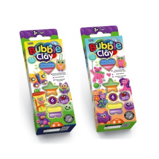Тісто для ліпки, 6 кольорів, 75 г, в коробці 2х6х16 см, "Bubble Clay", Danko Toys - інтернет-магазин optom-k.com