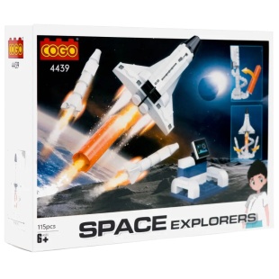 Конструктор, 115 деталей, в коробке 19х14х4 см, "Космическое путешествие. Шаттл", COGO - интернет-магазин optom-k.com