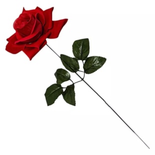 Роза искусственная, 1 бутонов, бутон 14 см, 58 см, в ассортименте - интернет-магазин optom-k.com