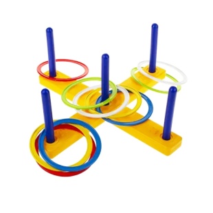 Игра "Кольцеброс", 15х42х42 см, 17 деталей, пластмассовая, разноцветная - интернет-магазин optom-k.com