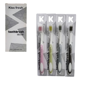 Щітка зубна, 18 см, кольорова, на блістері 4х23 см, "Kiss Fresh" - інтернет-магазин optom-k.com