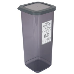 Контейнер для сипучих, 1.7 л, 25.5х11х11 см, пластиковий, квадратний, з кришкою, VIOLET HOUSE - інтернет-магазин optom-k.com