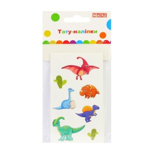Набір з тимчасових тату, 6х10,5 см, 10 аркушів асорті, "Dino", MAXI - інтернет-магазин optom-k.com