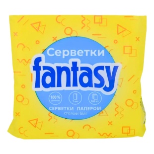 Упаковка салфеток бумажных, 8х12х12 см, 100 штук, "Fantasy" - интернет-магазин optom-k.com