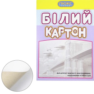Картон білий, А4, 14 аркушів, 230 г/м2, односторонній, Люкс Колор - інтернет-магазин optom-k.com